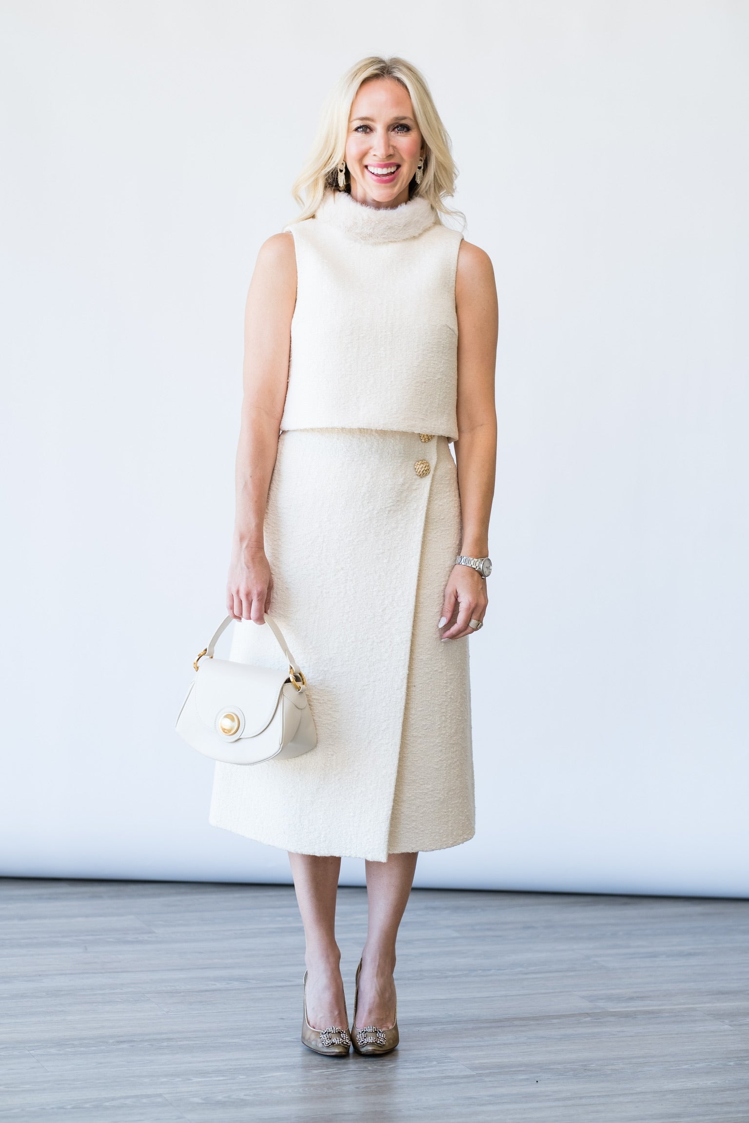 Gina Top in Cloud Tweed - Lukka Boutique