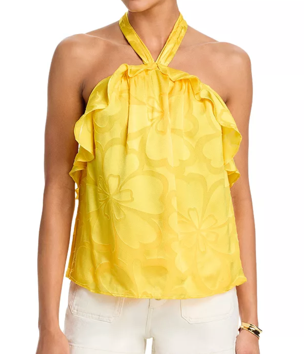Burnout Talia Blouse in Sunshine Burnout - Lukka Boutique