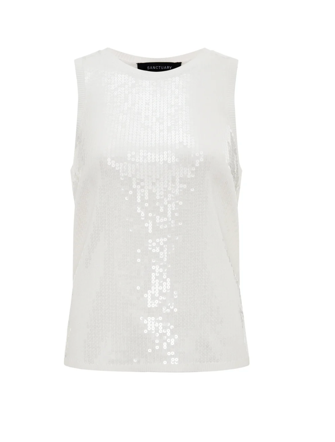 Summer Shine Sequin Shell in White - Lukka Boutique
