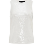 Summer Shine Sequin Shell in White - Lukka Boutique