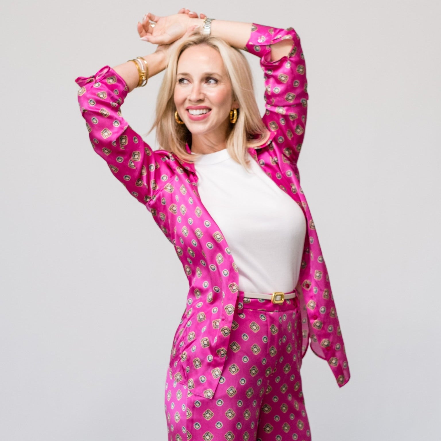 Tyler Silk Blouse in Southwestern Geo - Lukka Boutique