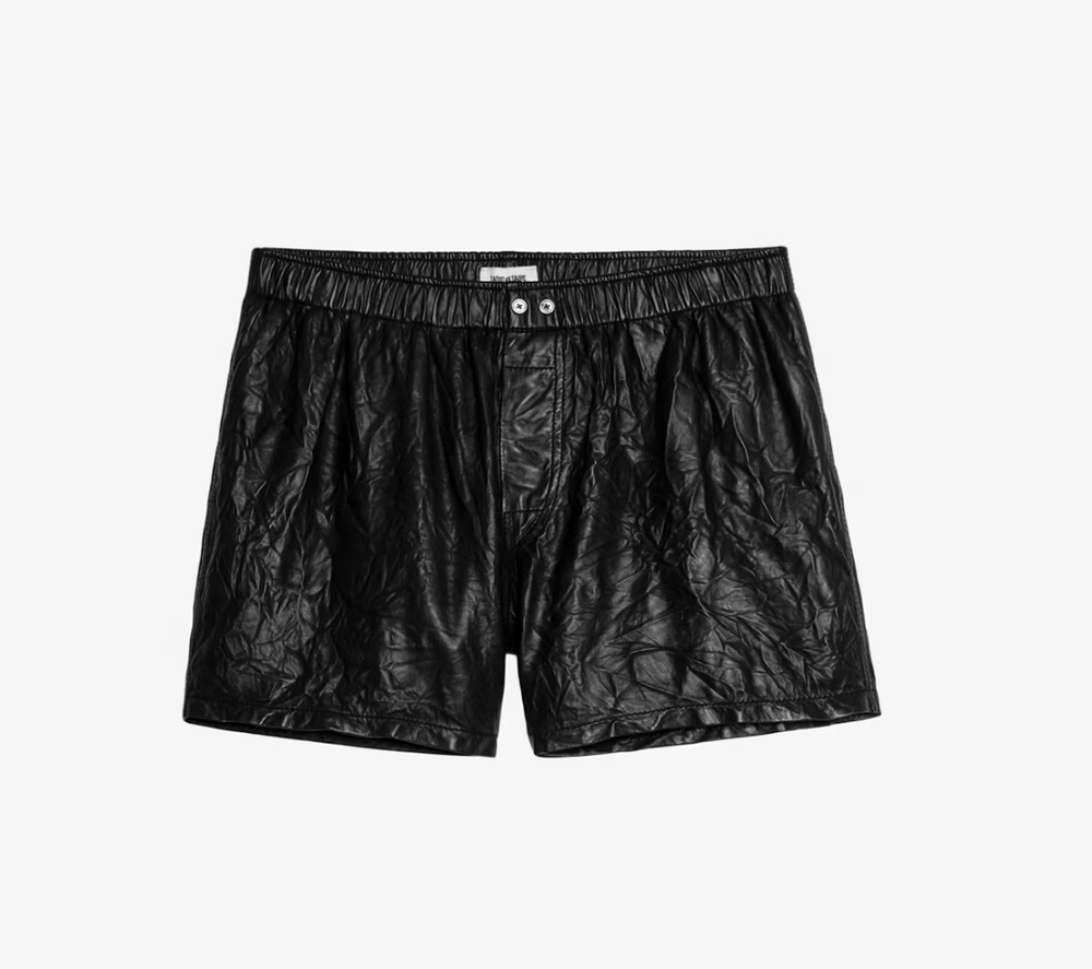 
                  
                    Pax Crinkled Leather Shorts in Black
                  
                