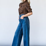 The Gillian Top in Light Leopard Multi