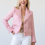 Sylvia Collared Jacket in Pale Pink - Lukka Boutique