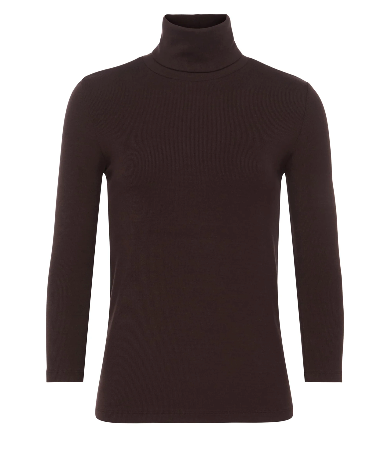 Aja Turtleneck 3/4 Sleeve in Coffee Bean - Lukka Boutique