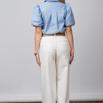 Cora Denim Pant in Eggshell - Lukka Boutique