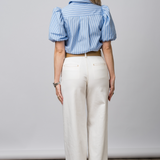 Cora Denim Pant in Eggshell - Lukka Boutique