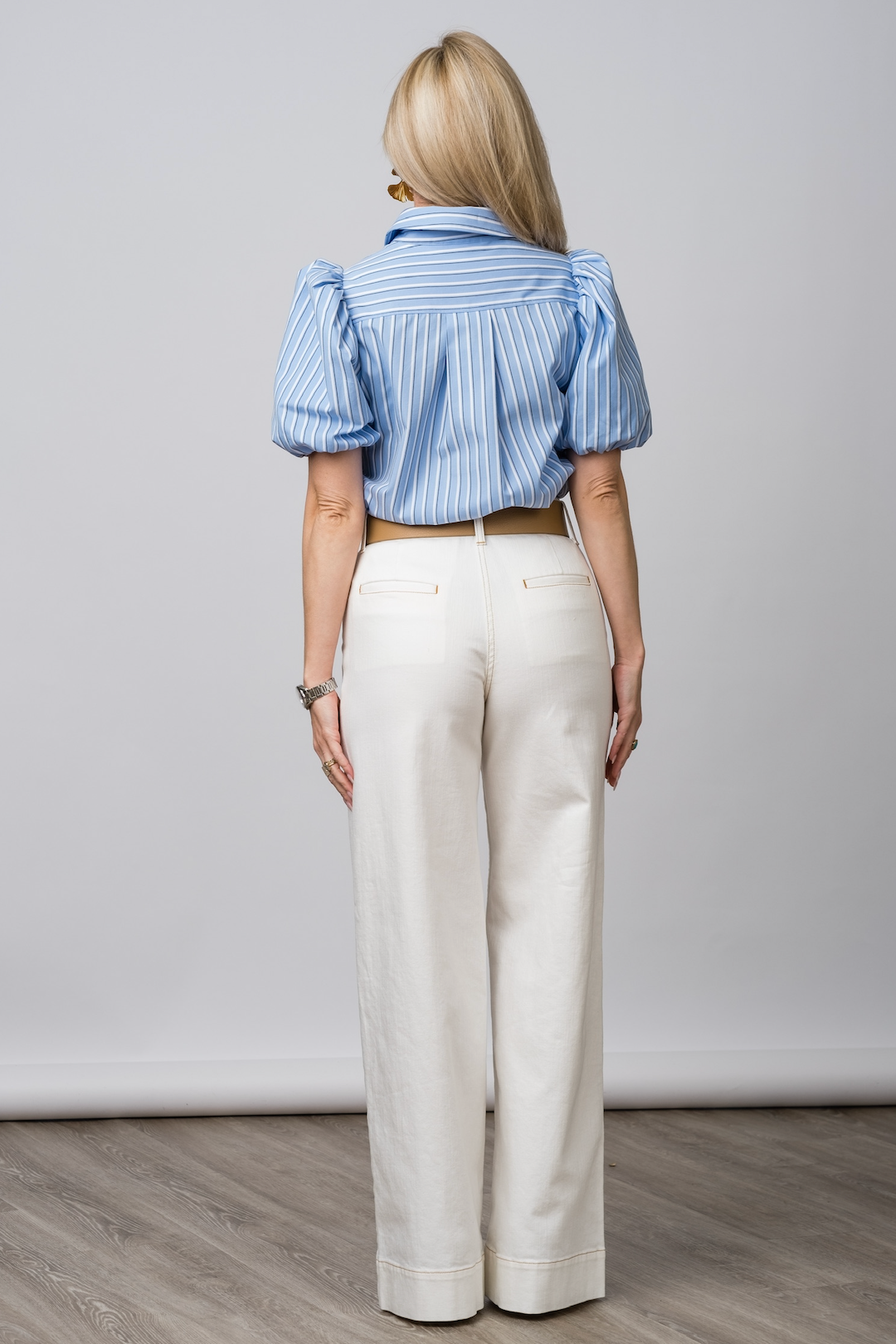 Cora Denim Pant in Eggshell - Lukka Boutique