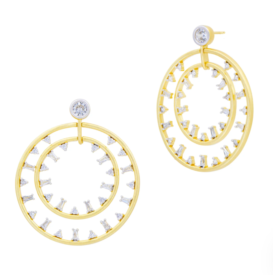Midnight Mosaic Double Open Hoop Earrings - Lukka Boutique