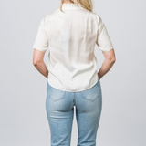 Topher Satin Blouse in Flake - Lukka Boutique