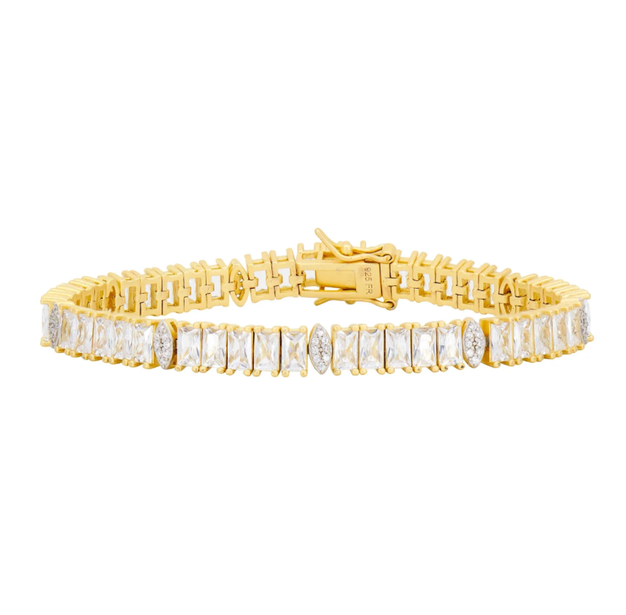 Midnight Tri-Tone Twilight Marquis Station Tennis Bracelet - Lukka Boutique