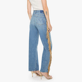 Fringe Half-Pipe Button Sneak Jean in Folk Star