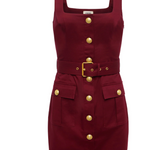 Midy Button Front Mini Dress in Black Cherry - Lukka Boutique
