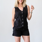 Relaxed Modern Vest in Black