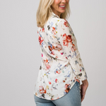 Camille 3/4 Sleeve Blouse in Watercolor - Lukka Boutique