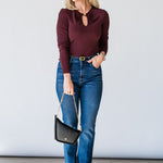The Keyhole Top in Cabernet - Lukka Boutique