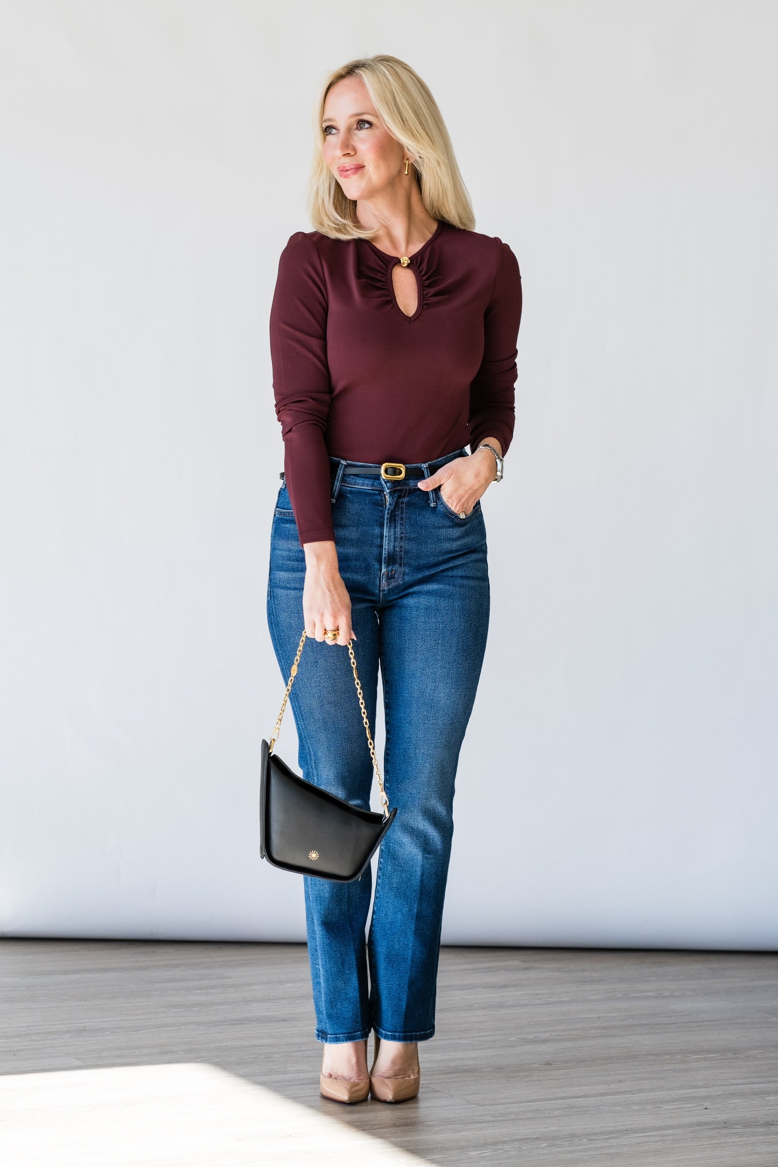 The Keyhole Top in Cabernet - Lukka Boutique