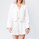 Nixie Wide Sleeve Cardi Jacket in Ivory