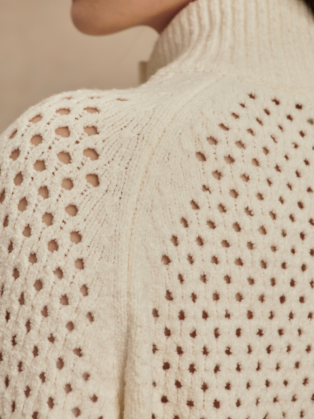 Mandy Boucle Knit Jacket in Coconut Milk - Lukka Boutique