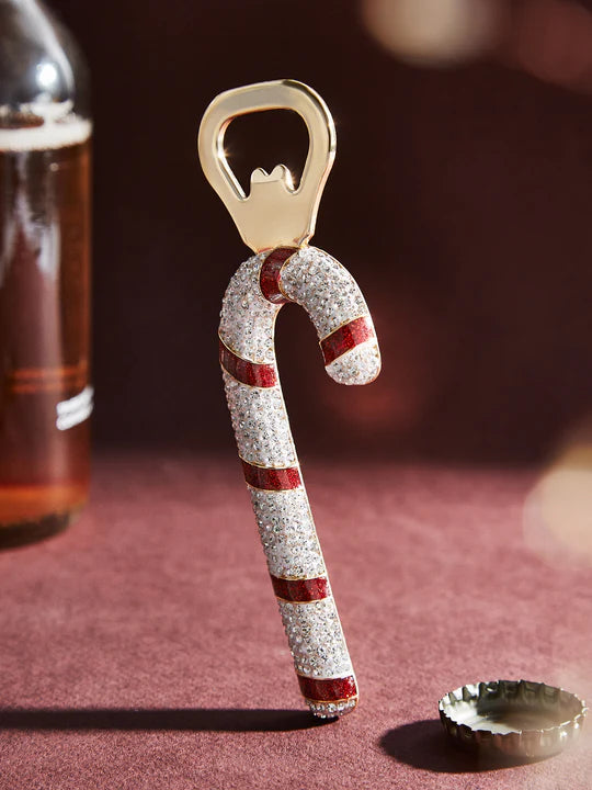 Pave Candy Cane Bottle Opener