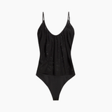 Gelina Ruched Bodysuit in Black