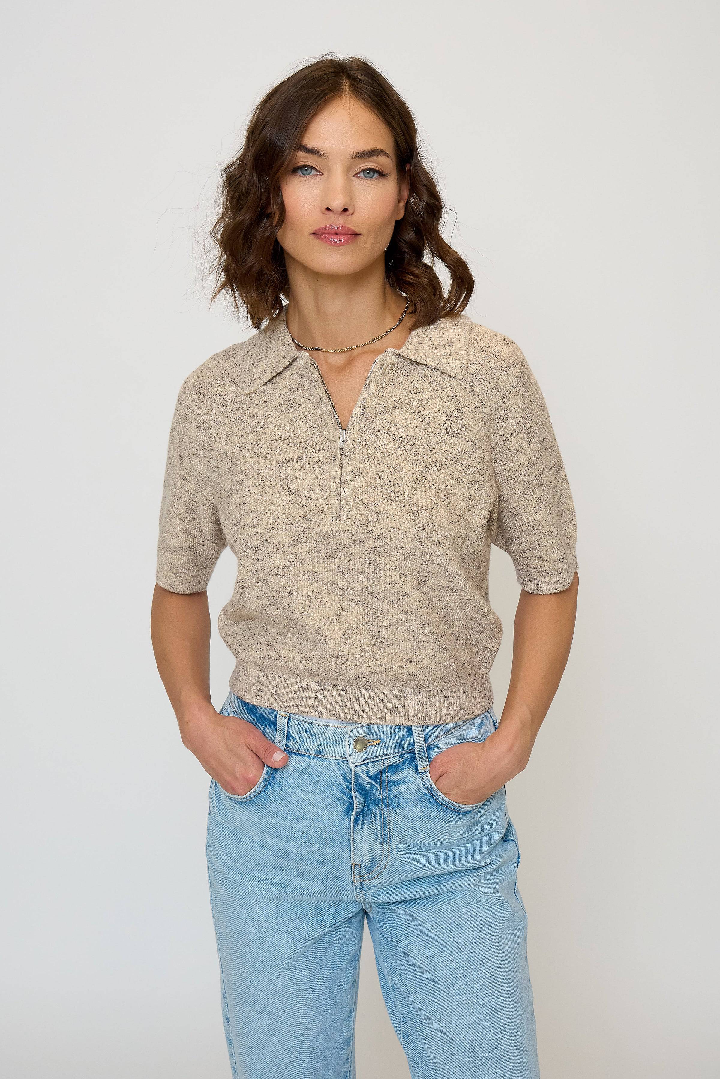 Dylan Polo in Oat - Lukka Boutique