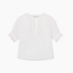 The Keepsake Popover Top in White - Lukka Boutique