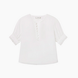 The Keepsake Popover Top in White - Lukka Boutique