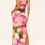 Athena Dress in Blurred Hibiscus - Lukka Boutique