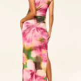 Athena Dress in Blurred Hibiscus - Lukka Boutique