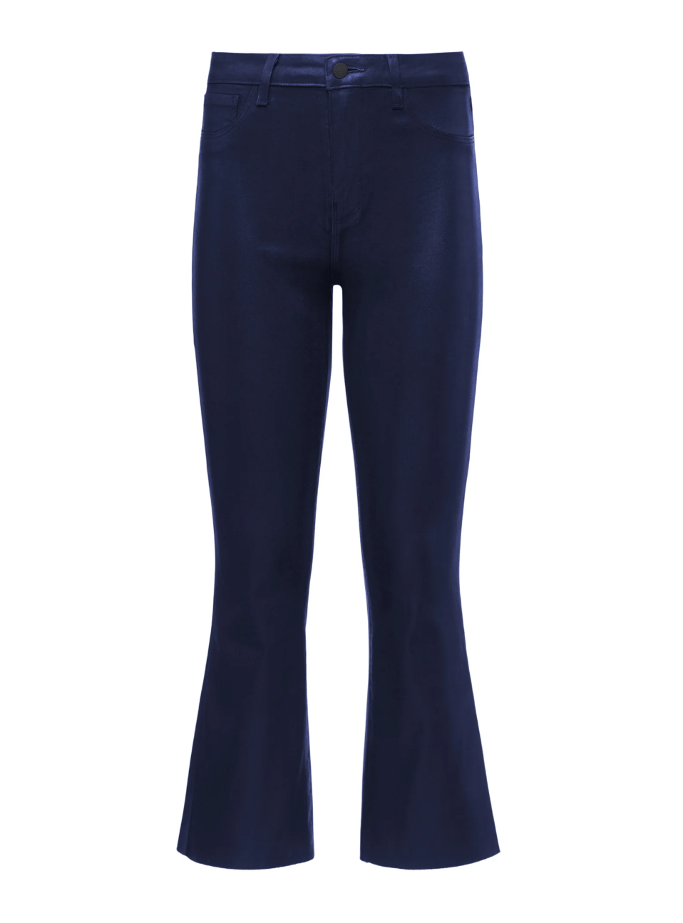 Kendra Coated Crop High Rise Flare - Lukka Boutique