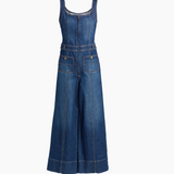 Janet Denim Jumpsuit in Medium Wash - Lukka Boutique