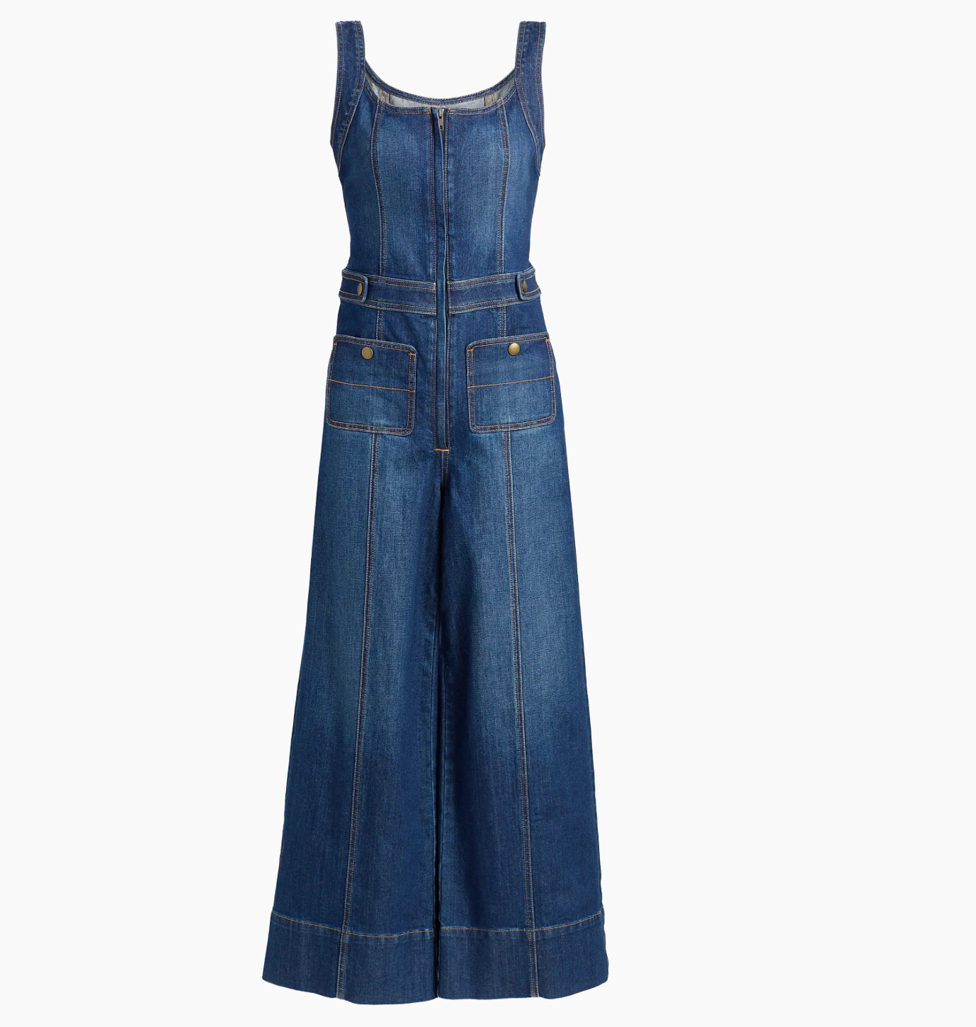 Janet Denim Jumpsuit in Medium Wash - Lukka Boutique