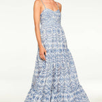 Mariana Dress in Blue Embroidered Eyelet - Lukka Boutique