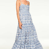 Mariana Dress in Blue Embroidered Eyelet - Lukka Boutique