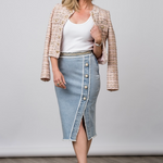 Arcadia Denim Skirt in Light Blue - Lukka Boutique