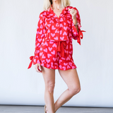 Aurora & Luna PJ Set in Valentine Heart - Lukka Boutique