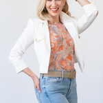 Kumi Cropped Jacket in White - Lukka Boutique