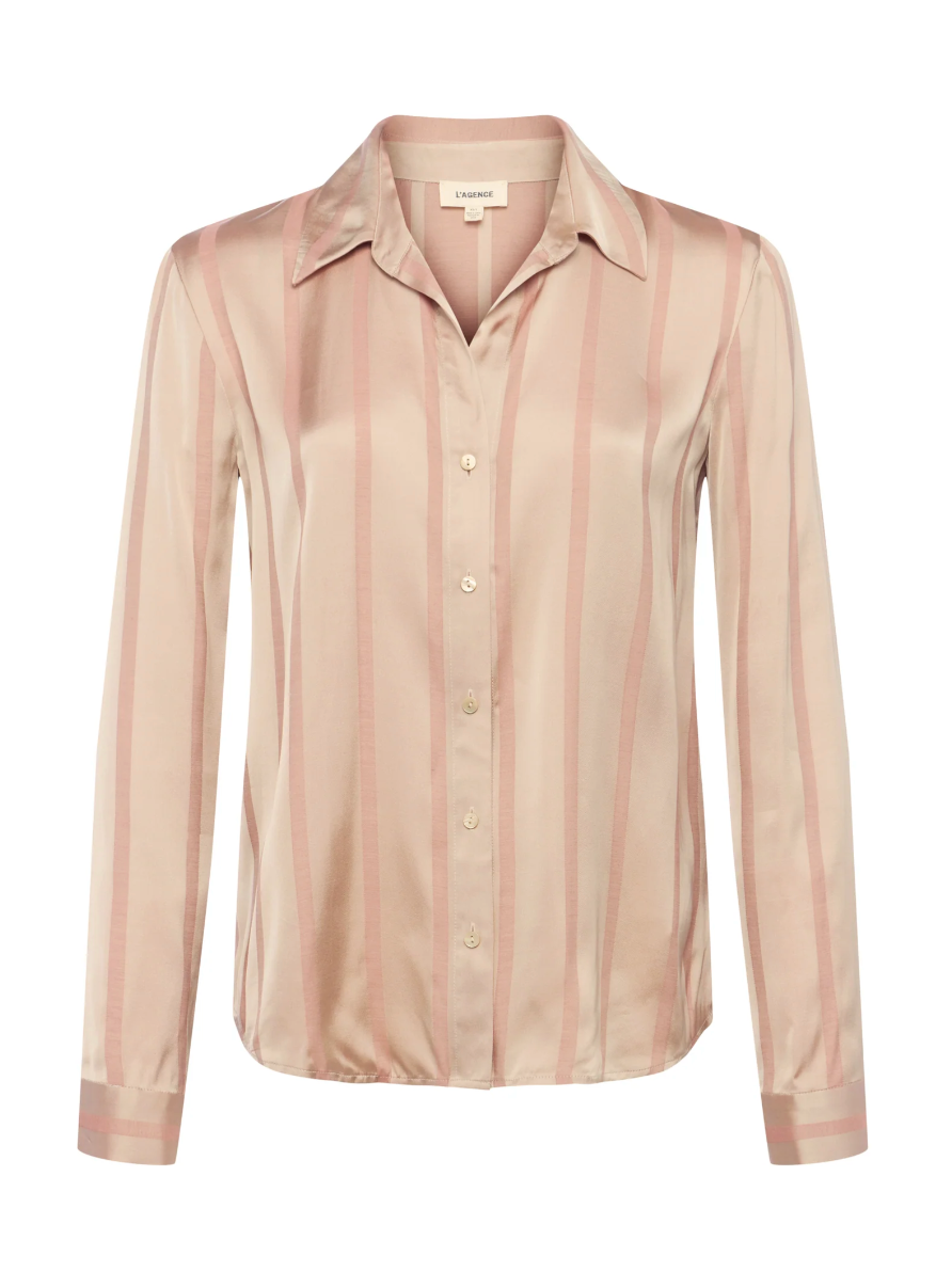 
                  
                    Laurent Blouse in Champagne Stripe
                  
                