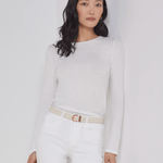 Tess Long Sleeve Tee in Ivory - Lukka Boutique