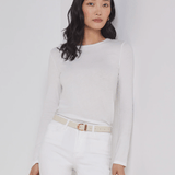 Tess Long Sleeve Tee in Ivory - Lukka Boutique