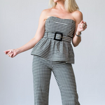 Tilda Top in Houndstooth Black/White - Lukka Boutique