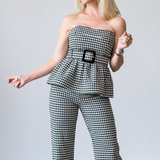Tilda Top in Houndstooth Black/White - Lukka Boutique