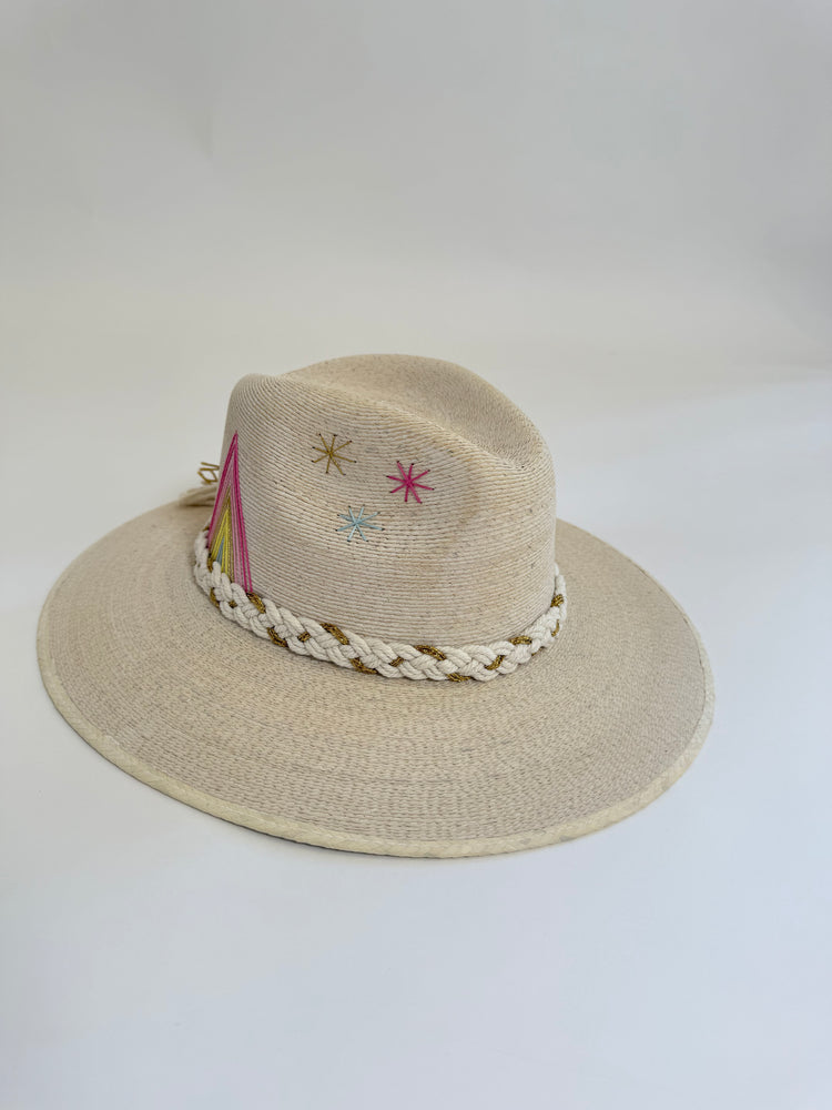 
                  
                    White Palm Hat with Pastel Triangle
                  
                