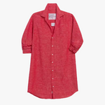 Mary Classic Shirtdress in Red Linen - Lukka Boutique