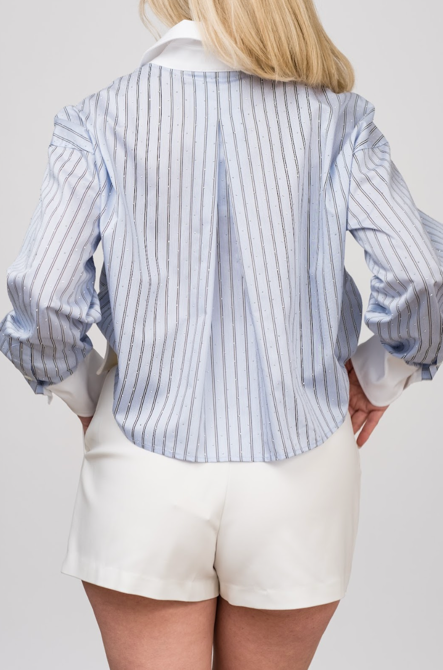 
                  
                    Lennox Top in Blue Stripe
                  
                