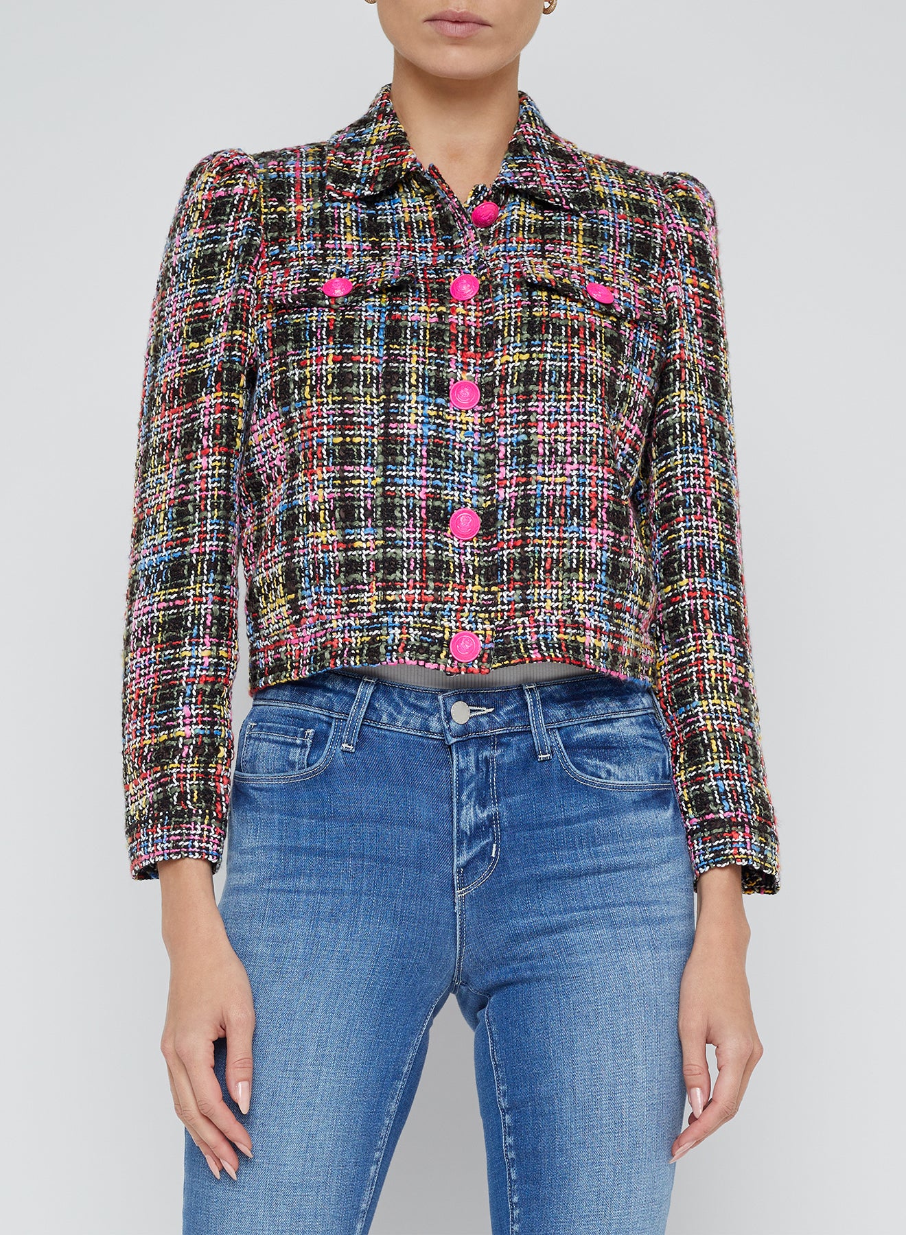 
                  
                    Kasey Bracelet Sleeve Jacket in Multi Tweed
                  
                