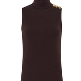 Ceci Sleeveless Turtleneck in Dark Port