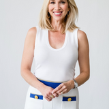 Supima Cotton Essential Sleeveless U-Neck Tank in White