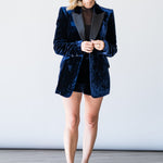 Sheila Structured Tuxedo Blazer in Midnight - Lukka Boutique